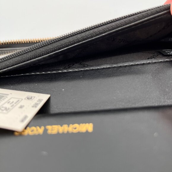 Michael Kors Jet Set Black Nylon Wristlet Phone Case Multifunction Wallet Large - Picture 8 of 13